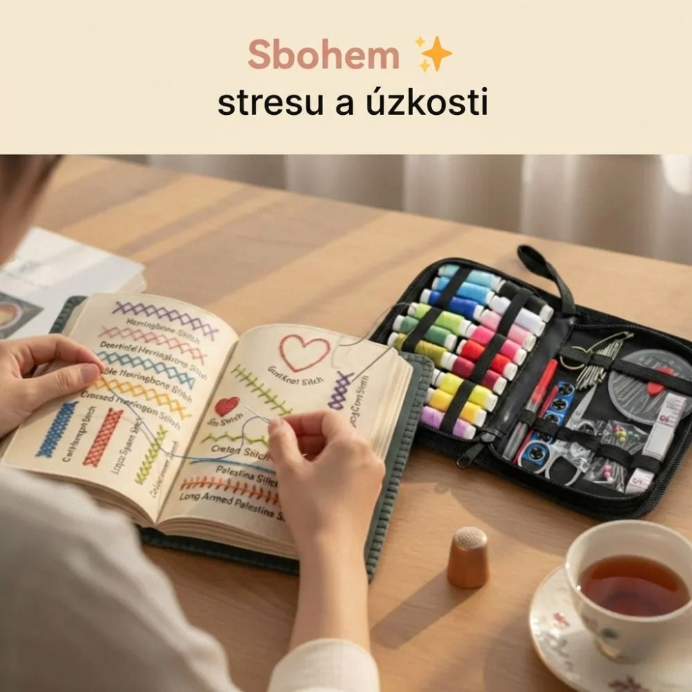 Antistresová kniha vyšívání: Kompletní sada s více než 60 vzory